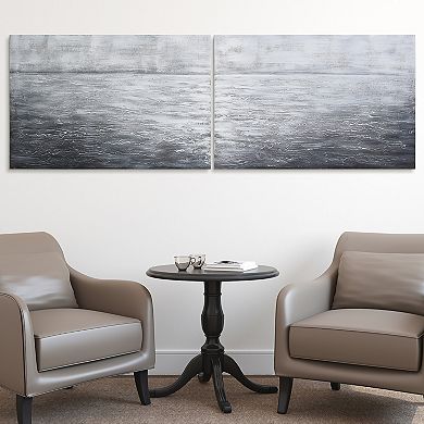 Empire Art Direct Silver Light Textured Canvas Wall Art 2-piece Set