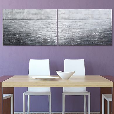 Empire Art Direct Silver Light Textured Canvas Wall Art 2-piece Set