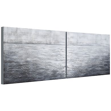 Empire Art Direct Silver Light Textured Canvas Wall Art 2-piece Set