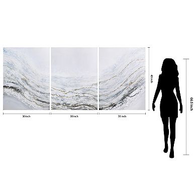 Empire Art Direct Blizzard Textured Canvas Wall Art 3-piece Set