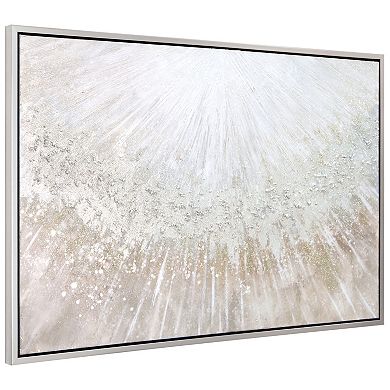 Empire Art Direct Silver Pellets Textured Canvas Wall Art