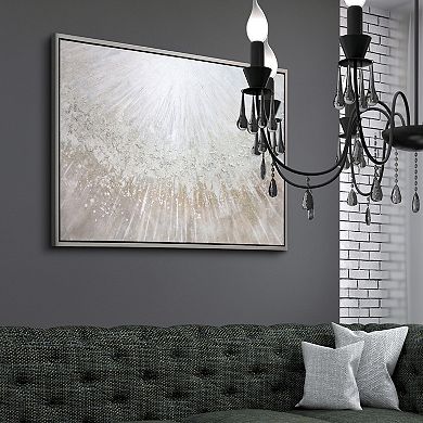 Empire Art Direct Silver Pellets Textured Canvas Wall Art 