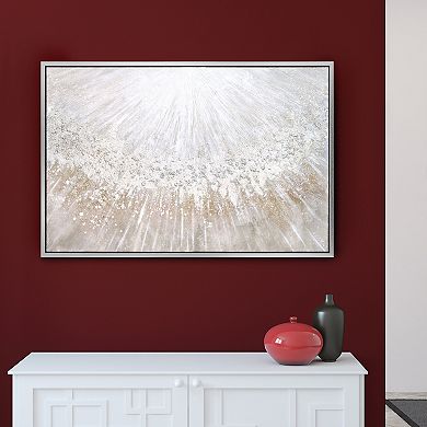 Empire Art Direct Silver Pellets Textured Canvas Wall Art 