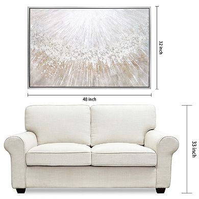 Empire Art Direct Silver Pellets Textured Canvas Wall Art
