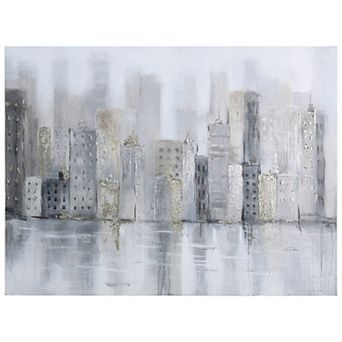 Empire Art Direct Foggy City Textured Canvas Wall Art