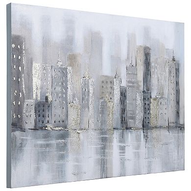 Empire Art Direct Foggy City Textured Canvas Wall Art