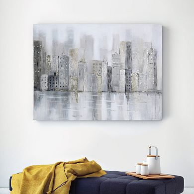 Empire Art Direct Foggy City Textured Canvas Wall Art