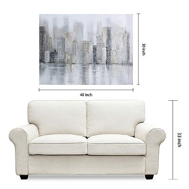 Empire Art Direct Foggy City Textured Canvas Wall Art