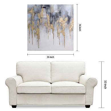 Empire Art Direct Golden Lighting 1 Textured Canvas Wall Art
