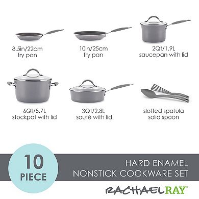 Rachael Ray Cucina 10-pc. Porcelain Enamel Nonstick Cookware Set