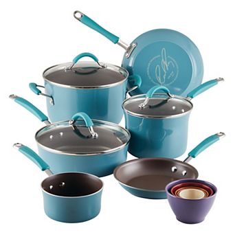 Rachael Ray Cucina 14 pc Porcelain Enamel Nonstick Cookware & Measuring Cup Set
