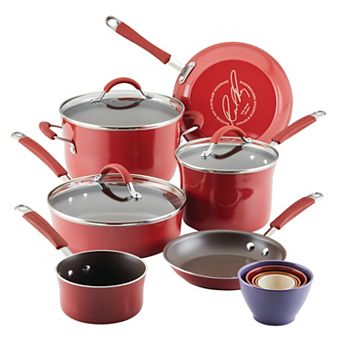 Rachael Ray Cucina 14 pc Porcelain Enamel Nonstick Cookware & Measuring Cup Set