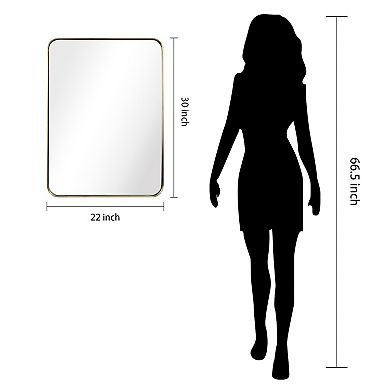 Empire Art Direct Rectangular Rounded Edge Wall Mirror