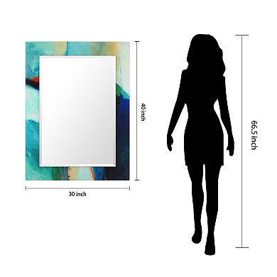 Empire Art Direct Sky Rectangular Beveled Wall Mirror