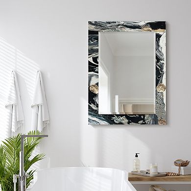 Empire Art Direct Ebony & Ivory Rectangular Beveled Wall Mirror