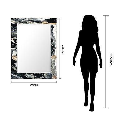 Empire Art Direct Ebony & Ivory Rectangular Beveled Wall Mirror