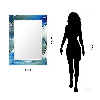 Empire Art Direct Subtle Blues Rectangular Beveled Wall Mirror