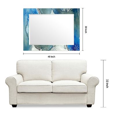 Empire Art Direct Subtle Blues Rectangular Beveled Wall Mirror