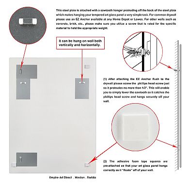 Empire Art Direct Subtle Blues Rectangular Beveled Wall Mirror