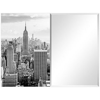 Empire Art Direct My New York Rectangular Beveled Wall Mirror