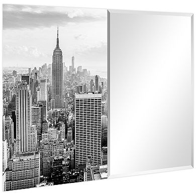Empire Art Direct My New York Rectangular Beveled Wall Mirror