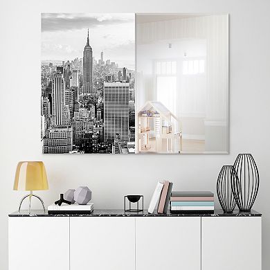 Empire Art Direct My New York Rectangular Beveled Wall Mirror