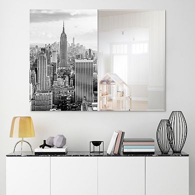 Empire Art Direct My New York Rectangular Beveled Wall Mirror 