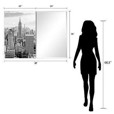 Empire Art Direct My New York Rectangular Beveled Wall Mirror