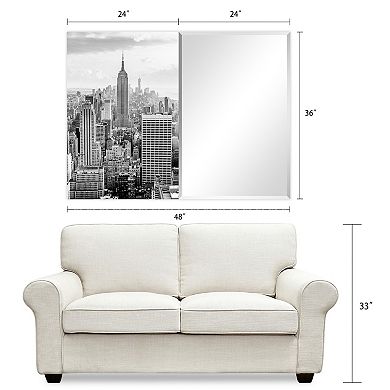 Empire Art Direct My New York Rectangular Beveled Wall Mirror