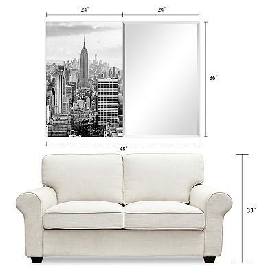 Empire Art Direct My New York Rectangular Beveled Wall Mirror 