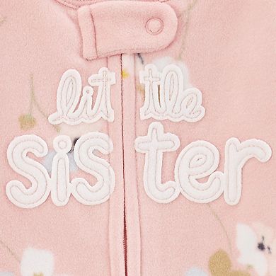 Baby Girl Carter's Little Sister Zip-Up Fleece Sleep & Play