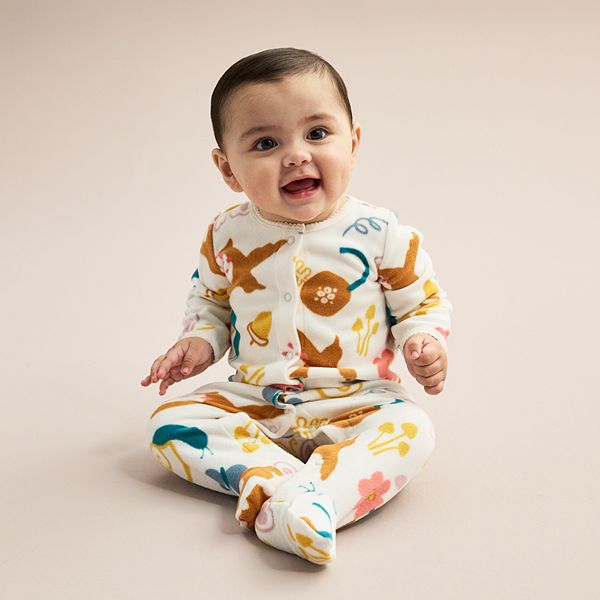Baby Girl Carter's Butterfly Snap-Up Fleece Sleep & Play - Pink (3 MONTHS)