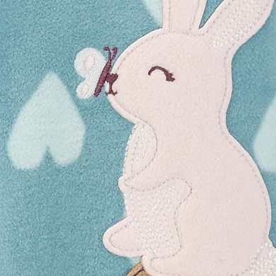 Baby Girl Carter's Bunny Heart Print Zip-Up Fleece Sleep & Play