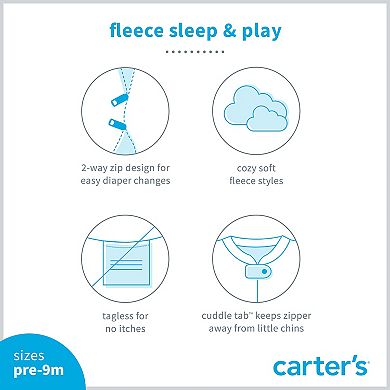 Baby Girl Carter's Owl Fleece Snap-Up Sleep & Play