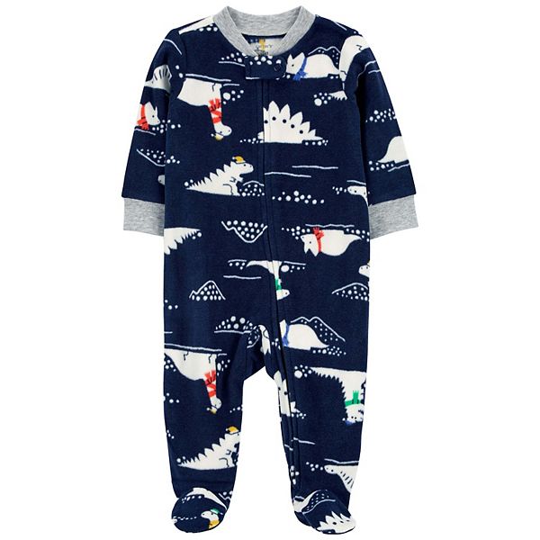 Baby Carter's 2-Way Zip Fleece Sleep & Play - Dino (NEWBORN)