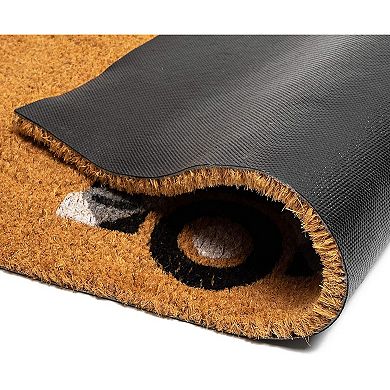 Natural Coir Welcome Door Mat, Happy Fall Y'all, Autumn Decor, 17 x 30 In