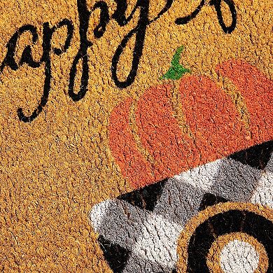 Natural Coir Welcome Door Mat, Happy Fall Y'all, Autumn Decor, 17 x 30 In