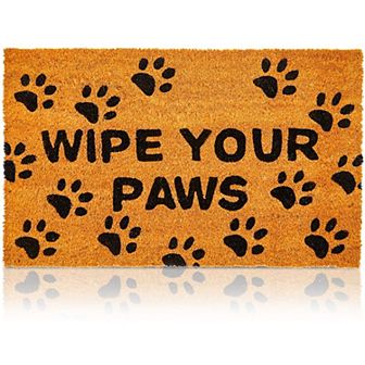 Wipe Your Paws Nonslip Welcome Doormat for Dog Lovers, Coco Coir Mat(17 x 30 in
