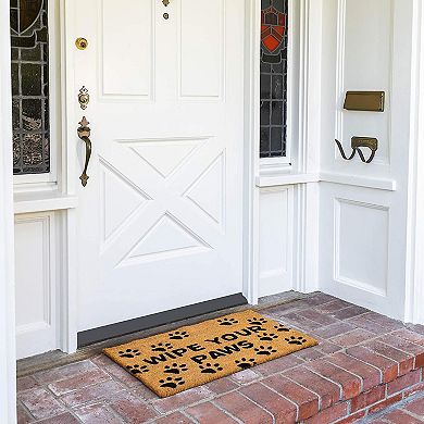 Wipe Your Paws Nonslip Welcome Doormat for Dog Lovers, Coco Coir Mat(17 x 30 in)