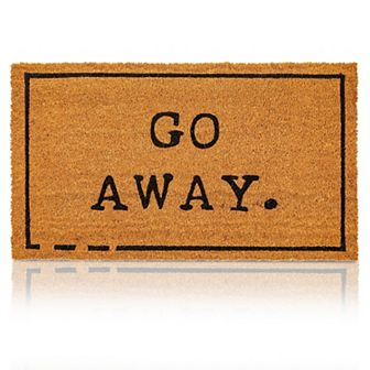 Go Away Doormat, Funny Front Door Welcome Mat for Porch or Patio, Natural Coco Coir (17 x 30 in