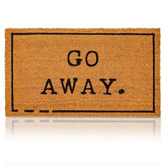 Go Away Doormat, Funny Front Door Welcome Mat for Porch or Patio, Natural Coco Coir (17 x 30 in