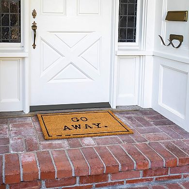 Go Away Doormat, Funny Front Door Welcome Mat for Porch or Patio, Natural Coco Coir (17 x 30 In)