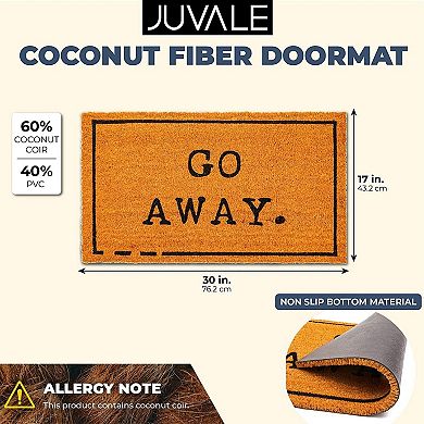 Go Away Doormat, Funny Front Door Welcome Mat for Porch or Patio, Natural Coco Coir (17 x 30 In)