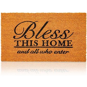Coco Coir Bless This Home and All Who Enter Door Mat for Front Entrance (17 x 30 in