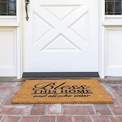 Coco Coir Bless This Home and All Who Enter Door Mat for Front Entrance (17 x 30 In)