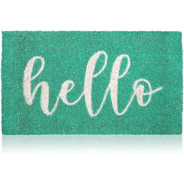 Natural Coir Mat, Hello Doormat (30 x 17 Inches)