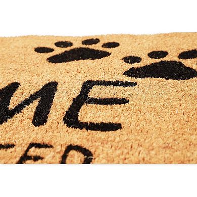 Cats Welcome People Tolerated Welcome Mat, Natural Coir Doormat (30 x 17 in)