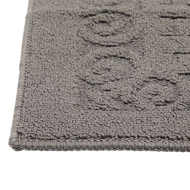 Grey Rubber Backed Rug, Washable Long Kitchen Mat for Home Entryway (43 x 20 In)