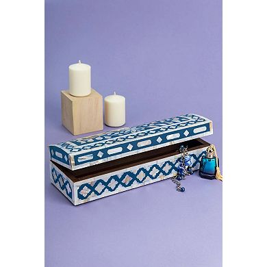 Jodhpur Mother of Pearl Decorative Box, Blue