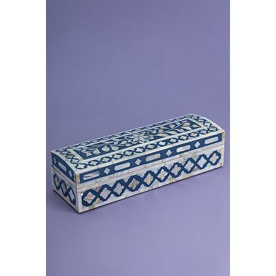 Jodhpur Mother of Pearl Decorative Box, Blue